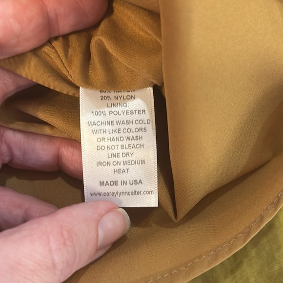 Corey Lynn Calter dress ruffle neck long sleeve Sz L - Picture 7 of 9